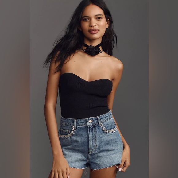 Anthropologie Embellished Pilcro Lover Denim Shorts - Picture 4 of 5